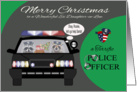 Christmas to Ex Daughter-in-Law, adorable raccoons in a police car card