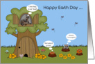Earth Day, general, a get back to nature theme with raccoons, wildlife card