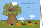 Arbor Day a Plant Trees Theme with Raccoons and other Wildlife card