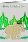 St. Patrick’s Day with an Elephat Wearing a Green Hat and Eye Glasses card