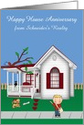 House Anniversary Custom Name with a Beautiful House and Paper Boy card