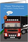 Thanksgiving to Truck Driver, business custom name, raccoon driving card