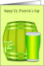 St. Patrick’s Day Adult Humor with a Mini Keg and a Glass of Beer card
