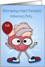 Invitations to Heart Transplant Anniversary Party, custom year card