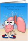 Anniversary of Lung Transplant Custom Year Card with Happy lungs card