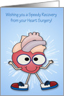 Get Well from Heart Surgery Card with a Happy Heart Wearing Sneakers card