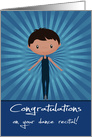 Congratulations on dance recital, ballet, dark-skinned boy, leotards card