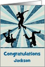 Congratulations on Dance Recital Custom Name with Male Silhouettes card