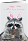 Easter to Great Grandson an Adorable Raccoon Wearing Bunny Ears card