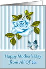 Mother’s Day, from All Of Us Card with a Blue Rose and a Butterfly card