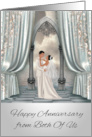 Wedding Anniversary From Both Of Us Dark-skinned Bride and Groom card