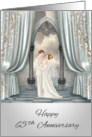 65th Anniversary, Wedding, Bride and groom, beautiful ocean view card