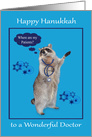 Hanukkah to Doctor, Raccoon holding a stethoscope with Stars of David card