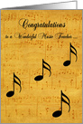 Congratulations on Retirement to Music Teacher with Sheet Music card