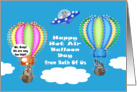 Hot Air Balloon Day, from Both Of Us, June 5th, raccoons in balloons card