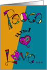International Day Of Peace, general, psychedelic peace and love card