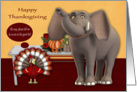 Thanksgiving, general, elephant theme, humor, turkey with elephant card