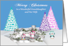 Christmas to Granddaughter and Wife with Adorable Penguins on Ice card