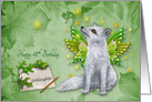 40th Birthday to Goddaughter, a beautiful mystical fox with wings card