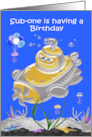 Birthday for a Child with a Submarine in the Ocean and Balloons card
