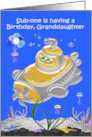 Birthday to Granddaughter with a Submarine in the Ocean and Jellyfish card