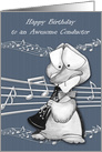 Birthday to Orchestra Conductor with a Cute Duck Playing an Oboe card