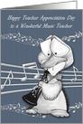 Teacher Appreciation Day to Music Teacher Card Duck Playing an Oboe card