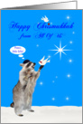 Chrismukkah from All Of Us, interfaith, adorable racoon with doves card