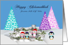 Chrismukkah from All Of Us, interfaith, adorable penguins on ice card