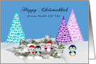 Chrismukkah from Both Of Us, interfaith, adorable penguins on ice card