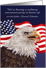 Invitations to Retirement from the military, custom name, rank, eagle card