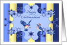 Chrismukkah Interfaith with Two Blue Birds in a Star of David Frame card