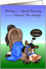 Get Well from Varicose Vein Surgery, general, horse with a blue bridle card