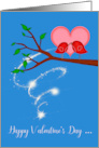 Valentine’s Day to Lesbian Couple with Female Birds Sharing a Worm card