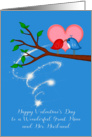 Valentine’s Day to Great Niece and Husband, adorable birds with worm card