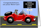 Congratulations on New Car to customer, business custom logo card