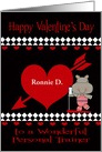 Valentine’s Day to Personal Trainer, custom name, hippopotamus card