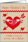 Valentine’s Day while away at college with Colorful Hearts and Zigzags card
