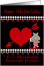 Valentine’s Day to Personal Trainer, hippopotamus on treadmill card
