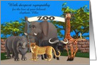 Sympathy for Loss of Zoo Animal Custom with Zoo Entrance and Animals card