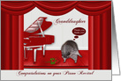 Congratulations on piano recital to granddaughter, raccoon taking bow card