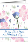 Mother’s Day to Mum, pretty colorful flowers on a white background card
