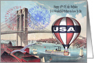 Birthday on the 4th Of July to Mother-in-Law To Be, Brooklyn Bridge card