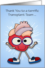 Thank You to Transplant Team, Heart, happy heart with fireworks card