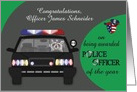 Congratulations on Police Officer of the year, custom name, raccoon card