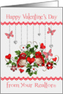 Valentine’s Day from Realtor Red Birds with Hearts and Butterflies card