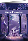 Birthday Card with a Beautiful Ultra Purple and White Unicorn card