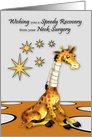 Get Well from Neck Surgery Card with a Giraffe Wearing a Neck Brace card
