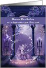 Birthday to Friend, with a Beautiful Ultra Purple and White Unicorn card