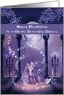 Birthday to Sorority Sister, beautiful ultra purple and white unicorn card